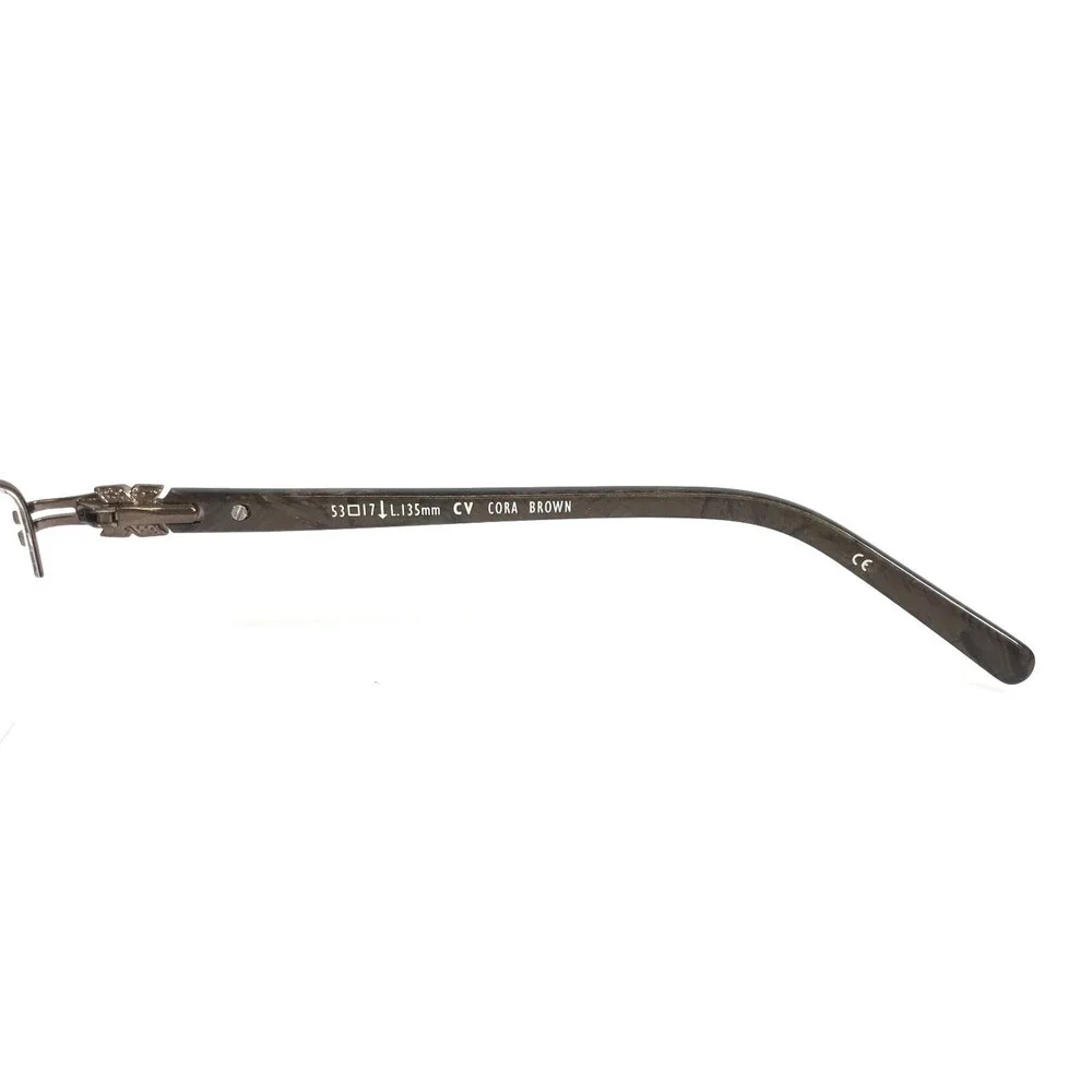 Clear Vision Eyeglasses Frames CORA BROWN Cat Eye Half Rim 53-17-135